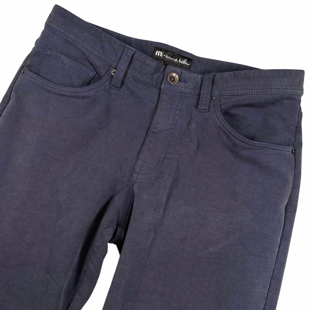 Travis Mathew Men’s 34x32 Cloud Denim Pants Blue Stretch Cotton Blend Chino Golf